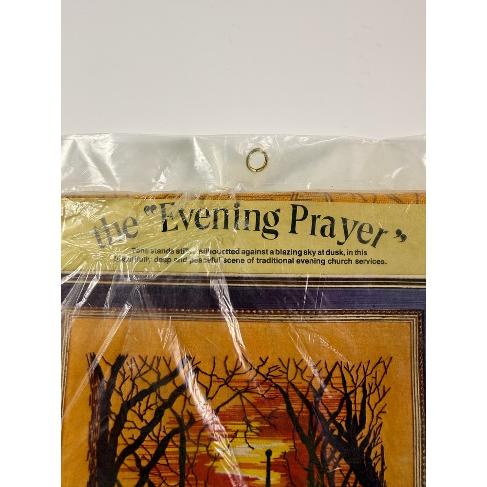 Vintage Paragon Evening Prayer Crewel Embroidery Kit 0214 Adele Veres 1975 16x24 - Picture 6 of 6